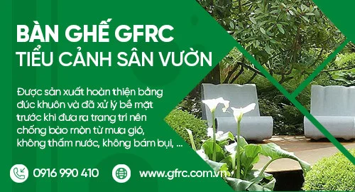 Bàn ghế bê tông nhẹ GFRC